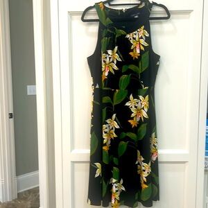 Tommy Hilfiger Womens Hawaiian Floral Print Dress‎ Tropical Beach Size 14 A-Line